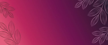 Yaprak dalları olan bir arka plan. Minimalizm arka planında sıra halinde yapraklar var. Kopya alanı ile dikey gradyan pankartıName