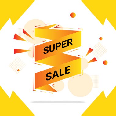 Soyut geometrik tasarımı olan modern süper satış afişi