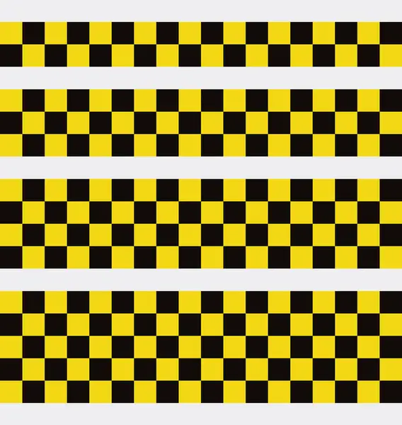 Sarı ve Siyah Damalı Kusursuz Şeritler. Yaratıcı Projeler için Kusursuz Dekoratif Sınırlar