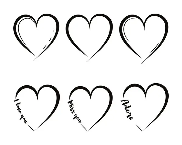 Açık kalp seti. Romantik unsurlar. Kalp hatları. Yazılı Kupa Paketi