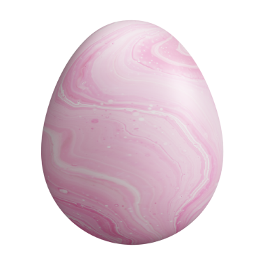 Şeffaf bir arkaplanda Paskalya yumurtası, 3 boyutlu görüntüleme