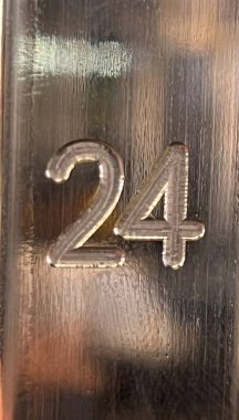 number two on the wall of the house. 3d illustration.