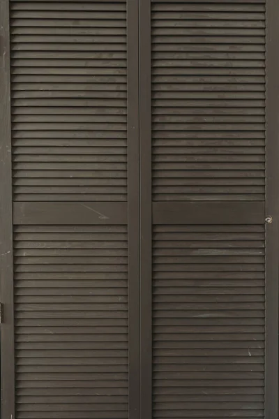 Closeup Wooden Closet Shutter Doors Minimal Home Interior Design Detail — Stock Photo, Image