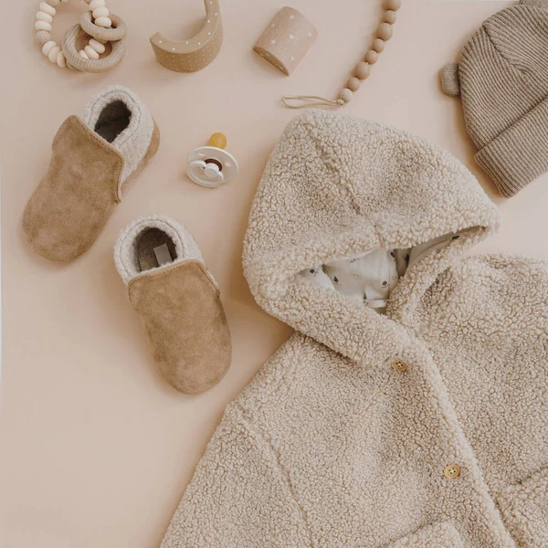 stock-photo-stylish-elegant-baby-clothes-accessories