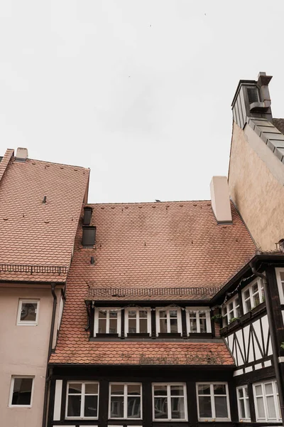 Régi Történelmi Építészet Nürnbergben Németországban Hagyományos Európai Óvárosi Épület Fából — Stock Fotó