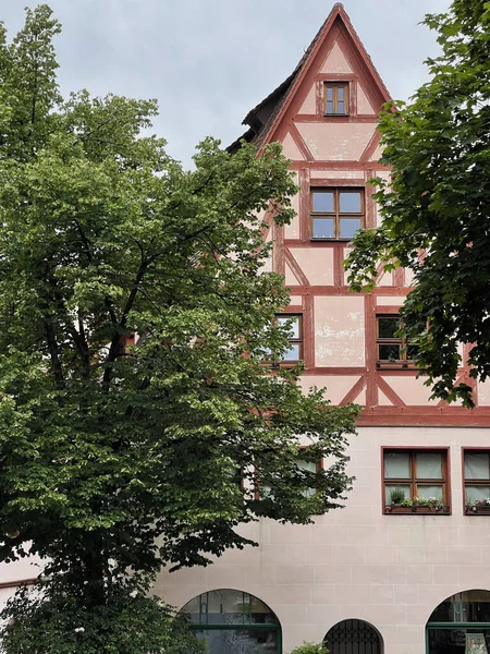 Edifici Tradizionali Della Città Vecchia Europea Vecchia Architettura Storica Norimberga — Foto Stock