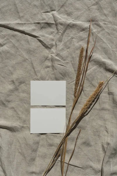 Sahte Kopya Alanı Olan Boş Kâğıt Kağıtlar Tarafsız Bej Kumaşın — Stok fotoğraf