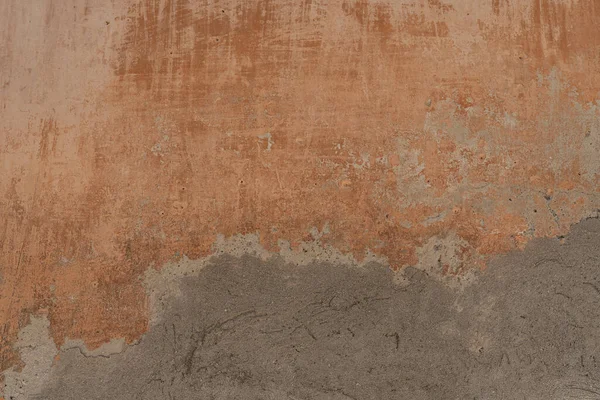 Aesthetic Texture Grey Peach Coral Plaster Wall Old Ancient Building — Stock Photo, Image