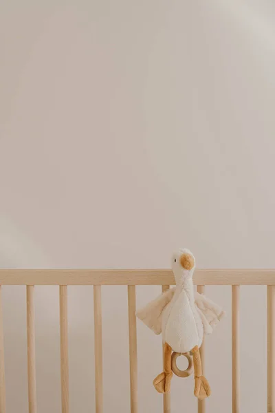 Children Toy Duck Crib Baby Minimal Interior Design Decoration — Stock Photo, Image