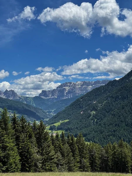 Vista Pitoresca Montanha Floresta Céu Nuvens Paisagem Natural Cênica Viagem — Fotografia de Stock