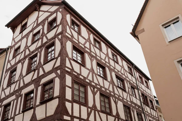 Старая Историческая Архитектура Нюрнберга Германия Традиционное Европейское Старое Здание Деревянными — стоковое фото