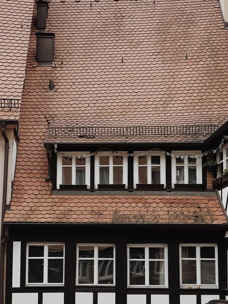 Hagyományos Európai Óvárosi Épületek Régi Történelmi Építészet Nürnbergben Németországban — Stock Fotó