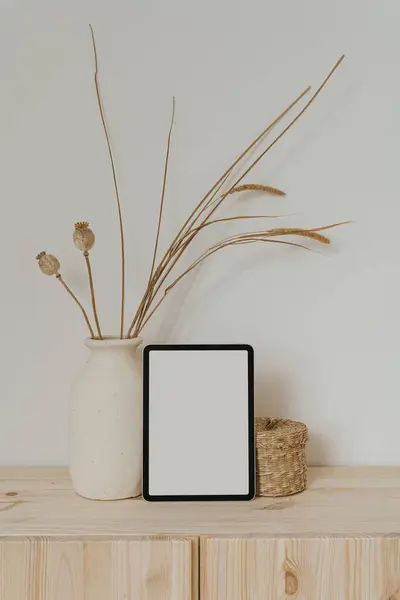 Tablet Empty Free Copy Space Mock Screen Touchscreen Computer Clipping — Stock Photo, Image