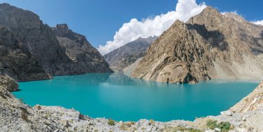 Panoramic view of Blue Attabad Lake, 