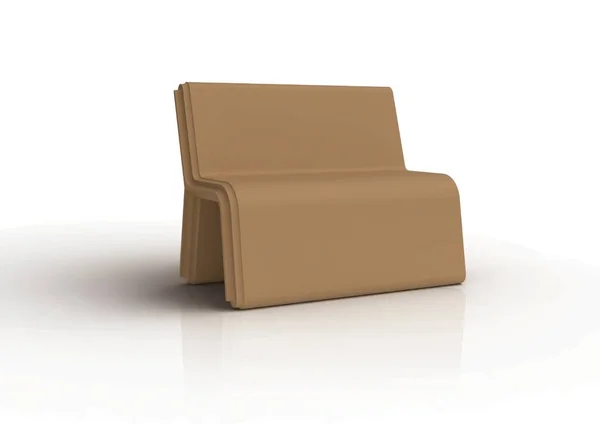 白の背景イラストに隔離されたモダンなベンチピース家具デザインモデルのための3Dレンダリング — ストック写真