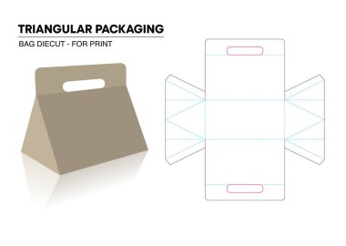 Üçgen Paketleme Fikri 3d önizleme tasarla ve düzenlenebilir ölçekli yazdırma vektörü boyutlarına hazır ol  