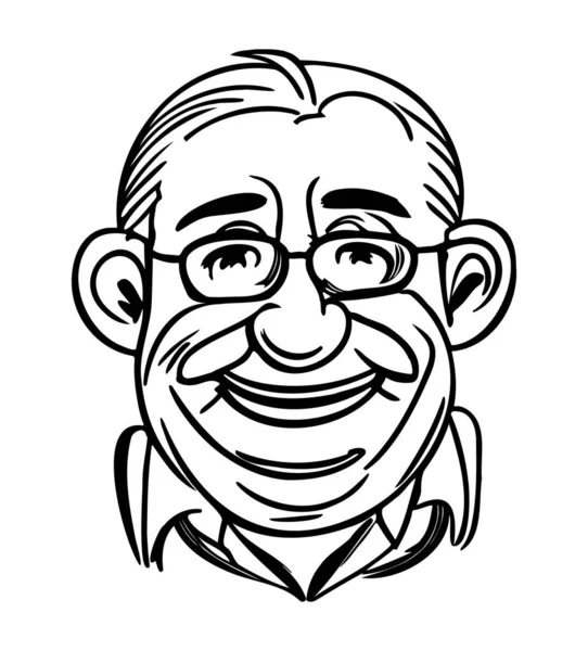 Comic Character Caricature Chubby Man Face Portrait Vector Art Design — 스톡 벡터