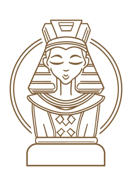 Forntida Egyptiska Faraoniska Drottning Karaktär Rita Vektor Konst Design Staty — Stock vektor