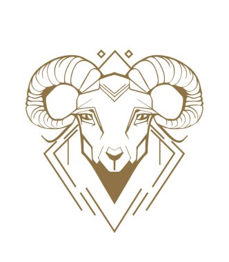 Kuzu kuzu logosu fikri, düşük kübik düşük poli lüks tasarım vektör sanatı çizer