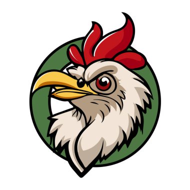 Tavuk çizgi film maskotu logo vektörü şık restoran tasarımı fikri kızarmış tavuk. 