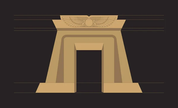 Gamla Egyptiska Faraoniska Antika Historiska Porten Design Vectior Konst — Stock vektor