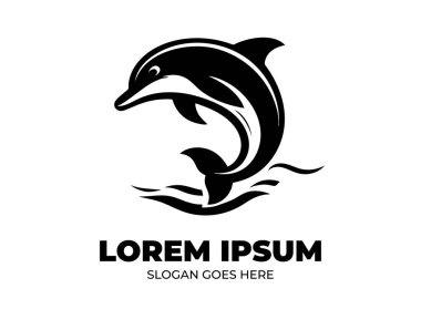 Yunus basit soyut logo tasarımı ikon vektör sanat tasarımı şablon tasarımı aqua deniz yaratıcı fikri 
