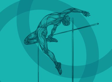 pole vault Sports competition slide background design for social media or banner design clipart