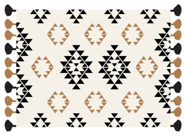 Karmaşık geometrik desenler ve geleneksel motiflerin yer aldığı Nübyeli Mısır halı süslemelerinin eski bir illüstrasyonudur. Tasarım zengin, dünyevi renkler ve klasik şekiller sergiliyor.