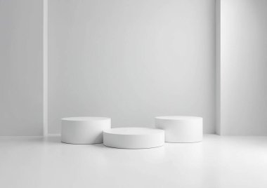 Bir White Blank modelleme stand ürün sunumu için 3D hazırlama stüdyo çekimi tasarımı