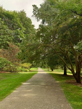 Baharda parkta güzel bir yürüyüş.