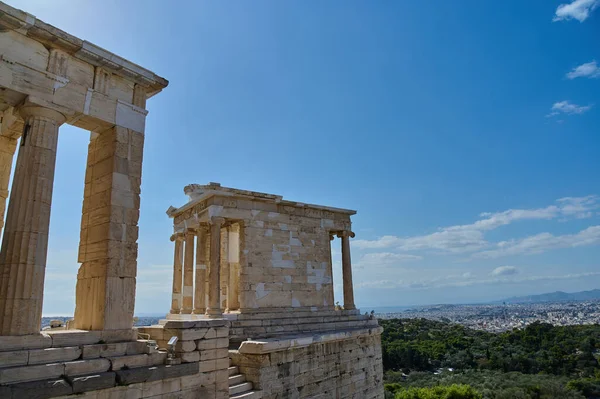 Świątynia Partenon Widok Ruin Miasta Ateny Grecja 2021 — Zdjęcie stockowe
