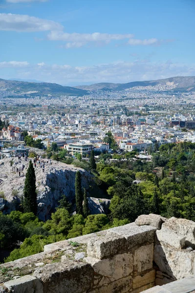 Widok Miasto Ateny Partenonu Wysokiej Jakości Partenon Tle Miasta Ateny — Zdjęcie stockowe