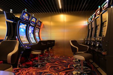 Nikolaev, Ukraine, - October 21, 2021: slot machines of the casino 