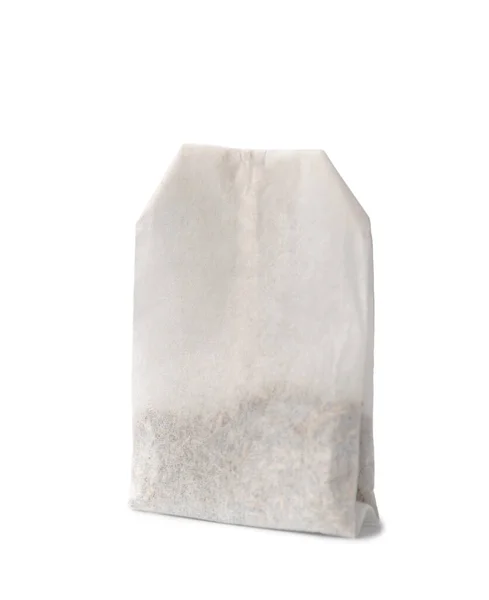 Rectangular Tea Bag Label Isolated White Background Close — 图库照片