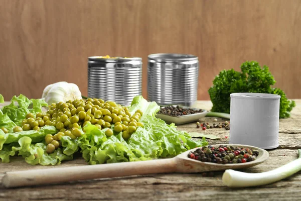 Canned Beans Useful Trace Elements Ingredients Cooking Proper Nutrition Non — Foto Stock