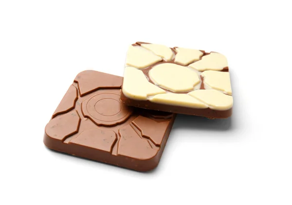 Una Barra Blanco Una Barra Chocolate Con Leche Una Encima —  Fotos de Stock