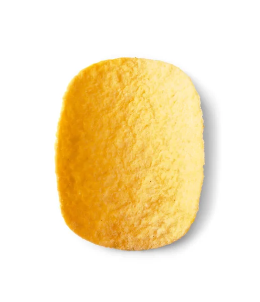 Ein Kartoffelchips Isoliert Auf Weißem Hintergrund Draufsicht Bier Snacks Knusprige — Stockfoto