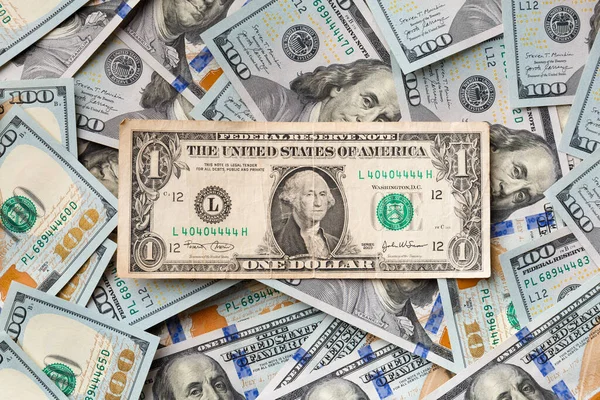 Sfondo Del Dollaro Nuove Banconote 100 Dollari Banconote Dollaro Vista — Foto Stock