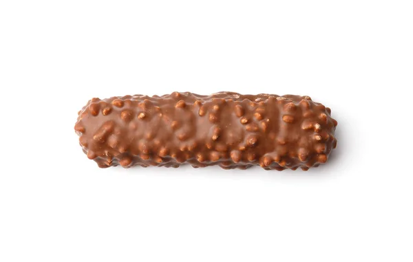 Chocolate Bar Milk Chocolate Crispy Wafers Caramel Isolated White Background — Stock Photo, Image