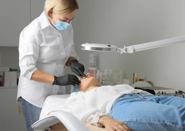 Face Treatments Concept Maintaining Health Youth Beauty Modern Cosmetology Beautician — Fotografia de Stock