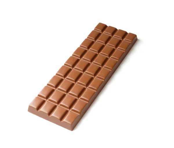 Große Tafel Vollmilchschokolade Mit Nüssen Auf Weißem Hintergrund Schokolade Auf — Stockfoto