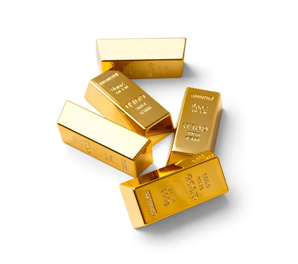 Gold Bars Isolated White Background Concept Finance Business Success Wealth — Stock Photo, Image
