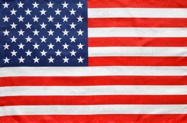 Yıldızlar ve çizgiler Amerikan bayrağı, üst manzara. Amerikan halkının gururu. ABD 'de bağımsızlık ve vatanseverliğin sembolü.