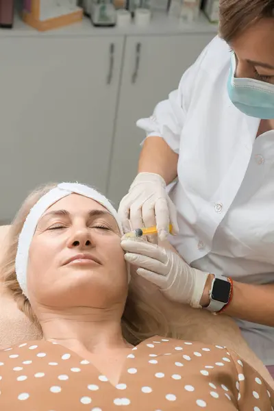 Face Treatments Concept Maintaining Health Youth Beauty Modern Cosmetology Beautician — Stockfoto