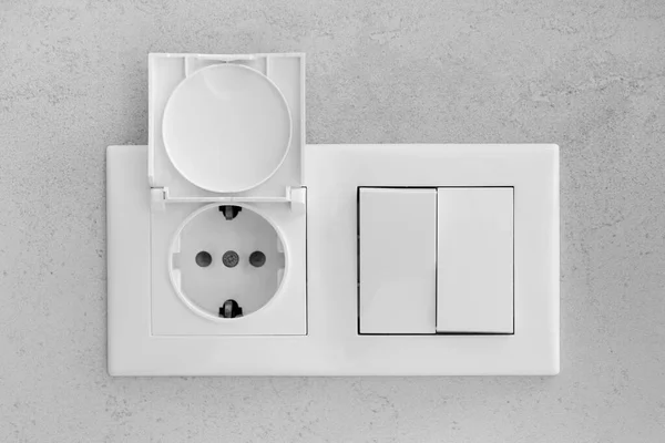 Closed Socket Switch Porcelain Stoneware Bathroom — стоковое фото