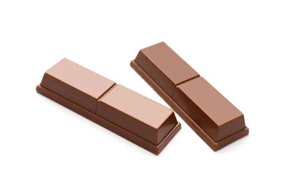 Barras Chocolate Chocolate Con Leche Obleas Crujientes Aisladas Sobre Fondo — Foto de Stock