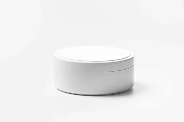 Pot Plastique Blanc Pour Produits Cosmétiques Pour Soins Visage Corps — Photo