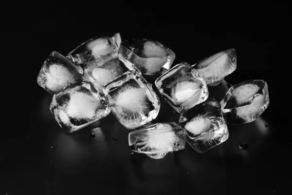 Ice Cubes Isolated Black Background — Stock Photo, Image