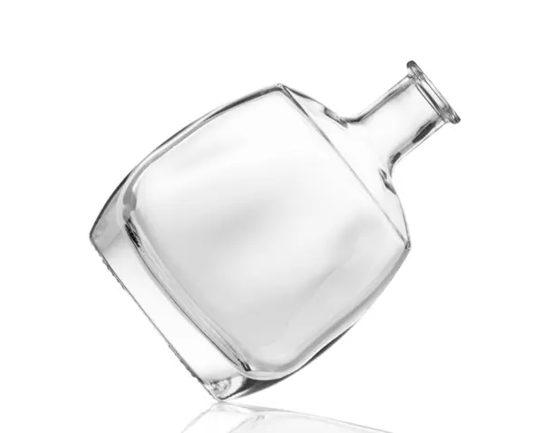 Una Botella Vacía Para Bebidas Alcohólicas Hecha Vidrio Transparente Una — Foto de Stock
