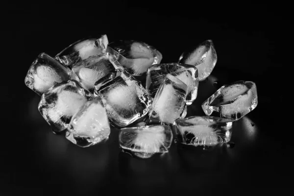 Ice Cubes Isolated Black Background — Stock Photo, Image